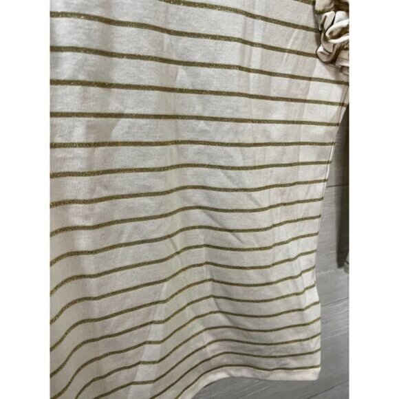 Metallic Striped Ruffle-Trim Knit Top LAUREN Ralph‎ Lauren XSP - Picture 11 of 11